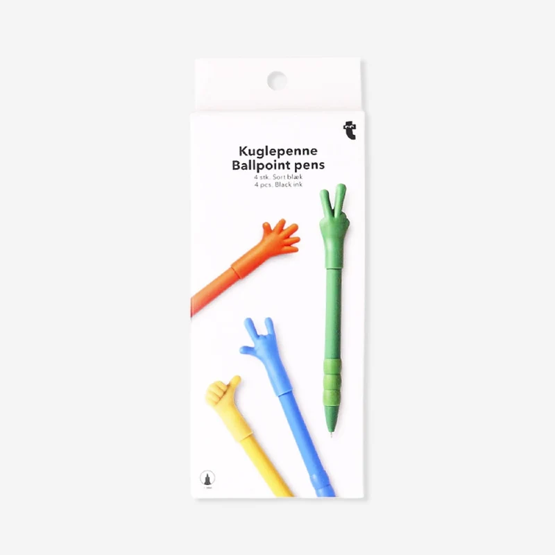 Ballpoint pens with hand signs - 4 pcs