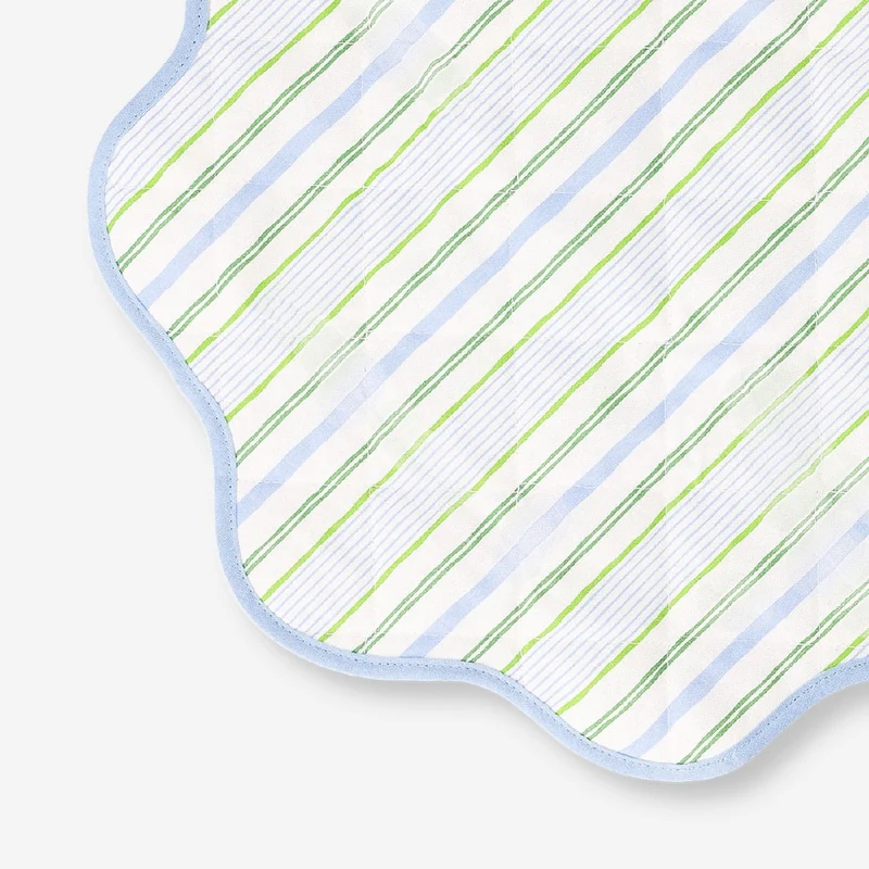 Round quilted placemat with striped pattern - 40 cm