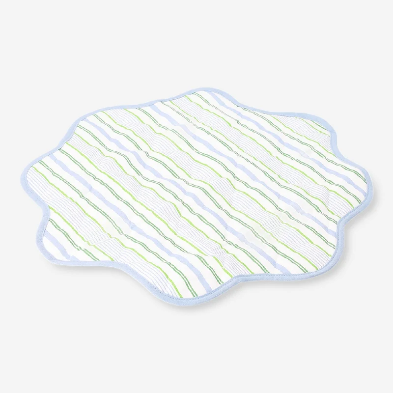 Round quilted placemat with striped pattern - 40 cm