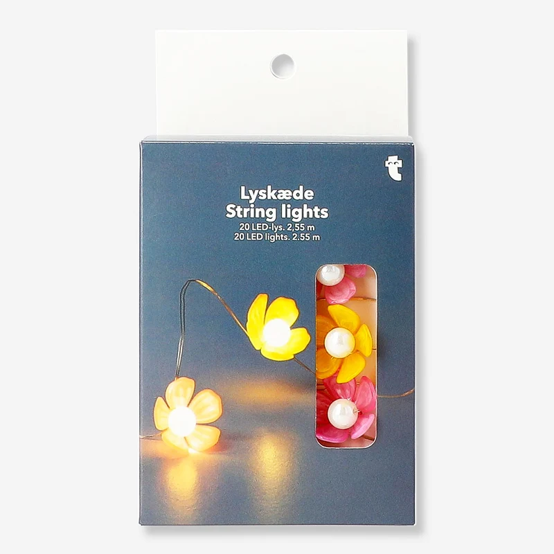 String lights - Pink and yellow flowers