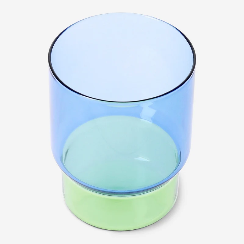 Blue and green drinking glass - 400 ml