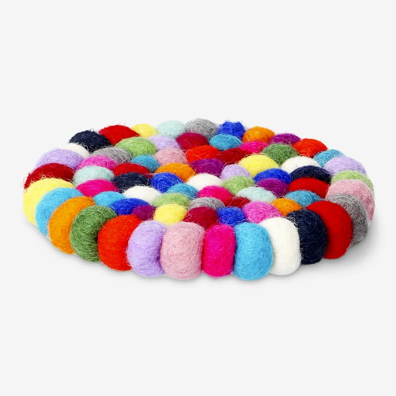 Multi coloured wool trivet