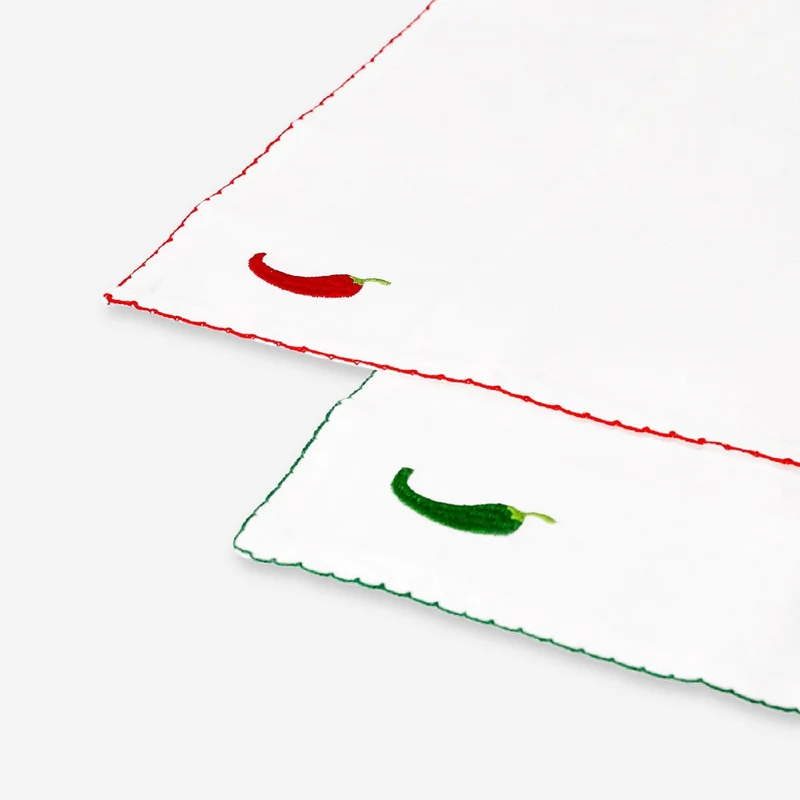 Placemats with embroidered chillies - 2 pcs