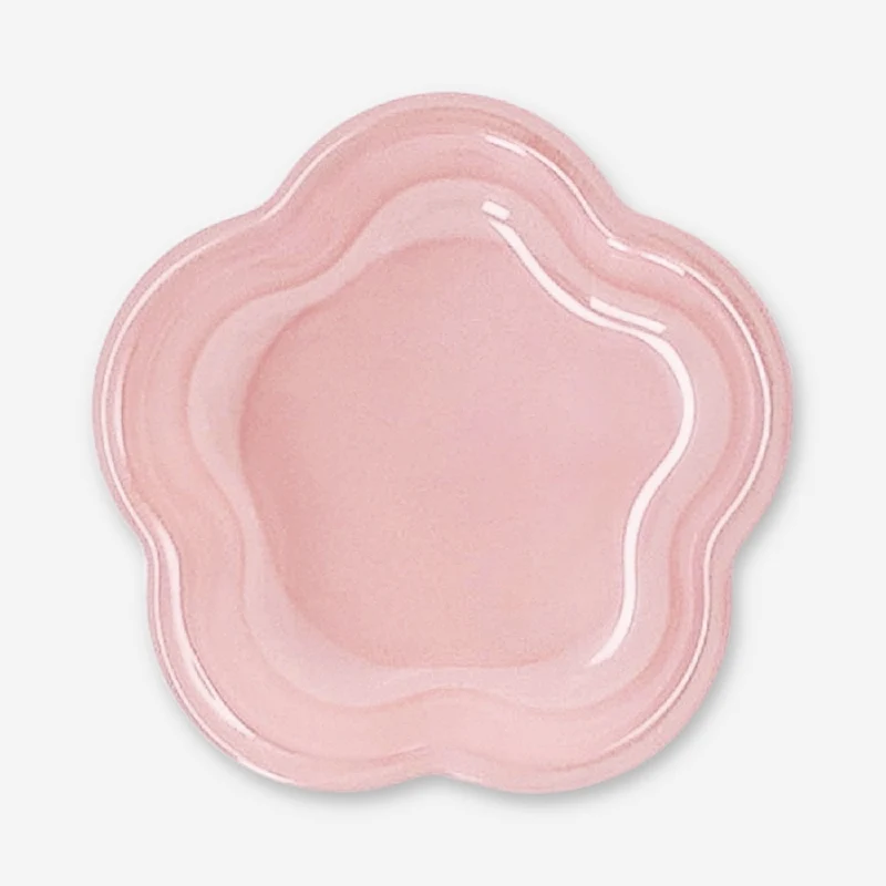 Milky pink glass tealight holder