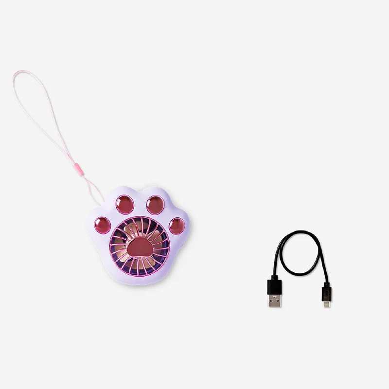 Handheld fan - Purple paw