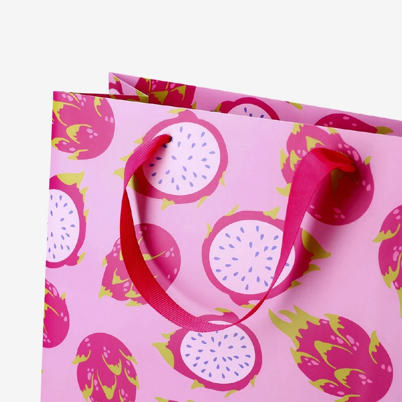 Gift bag with dragon fruit print - 25x33 cm