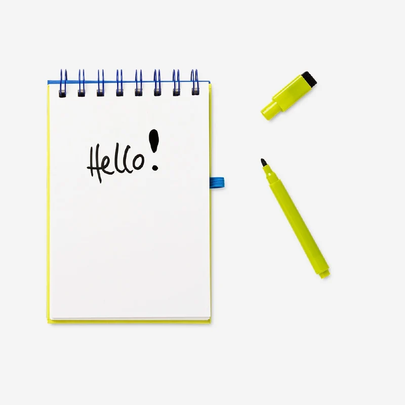 Reusable notebook with erasable marker
