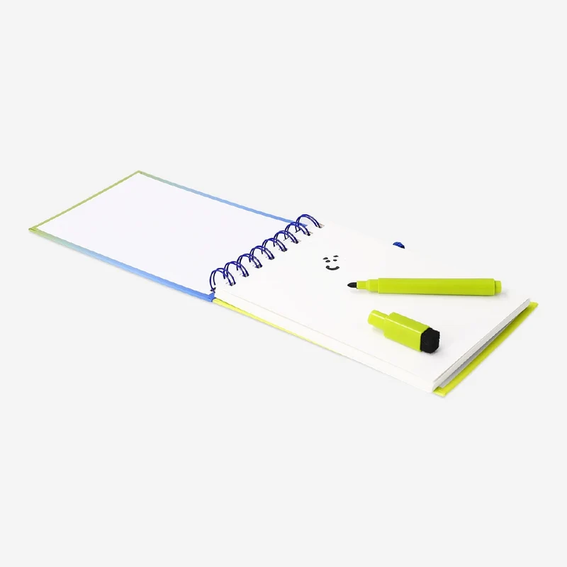 Reusable notebook with erasable marker