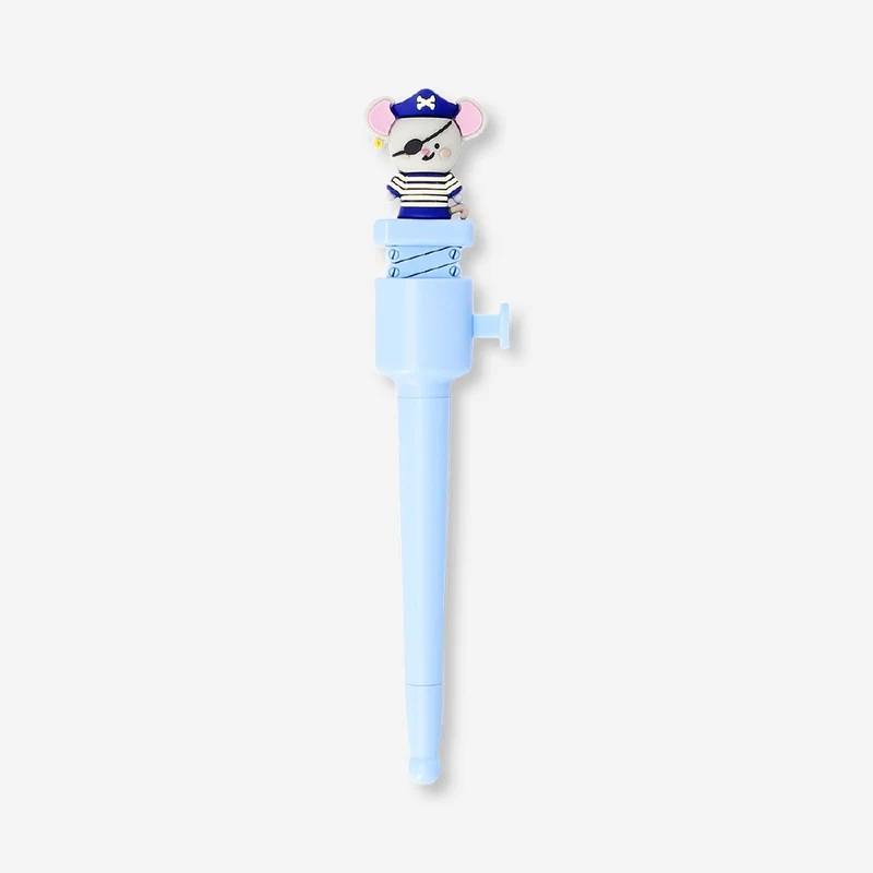 Ballpoint pen with pirate mouse topper - Black ink