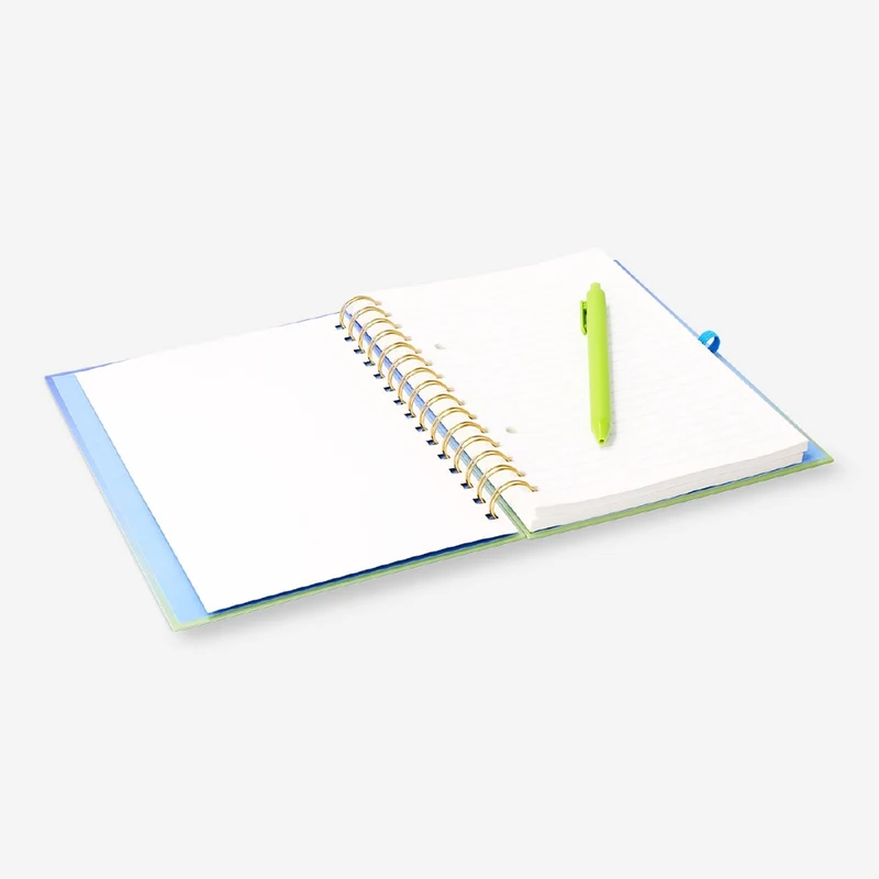 A5 gradient notebook with pen and sticky memos