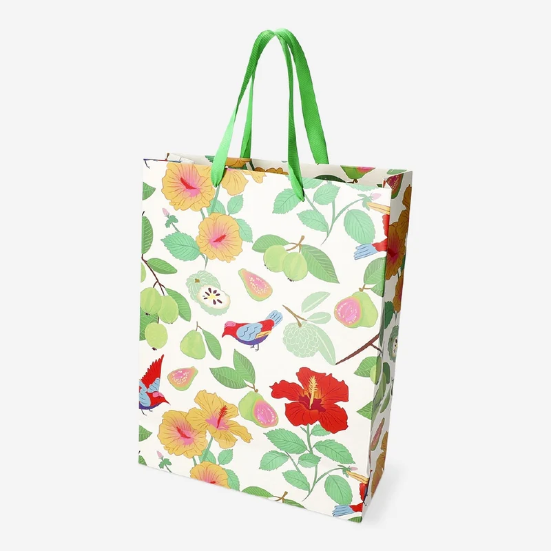 Gift bag with tropical print - 25x33 cm