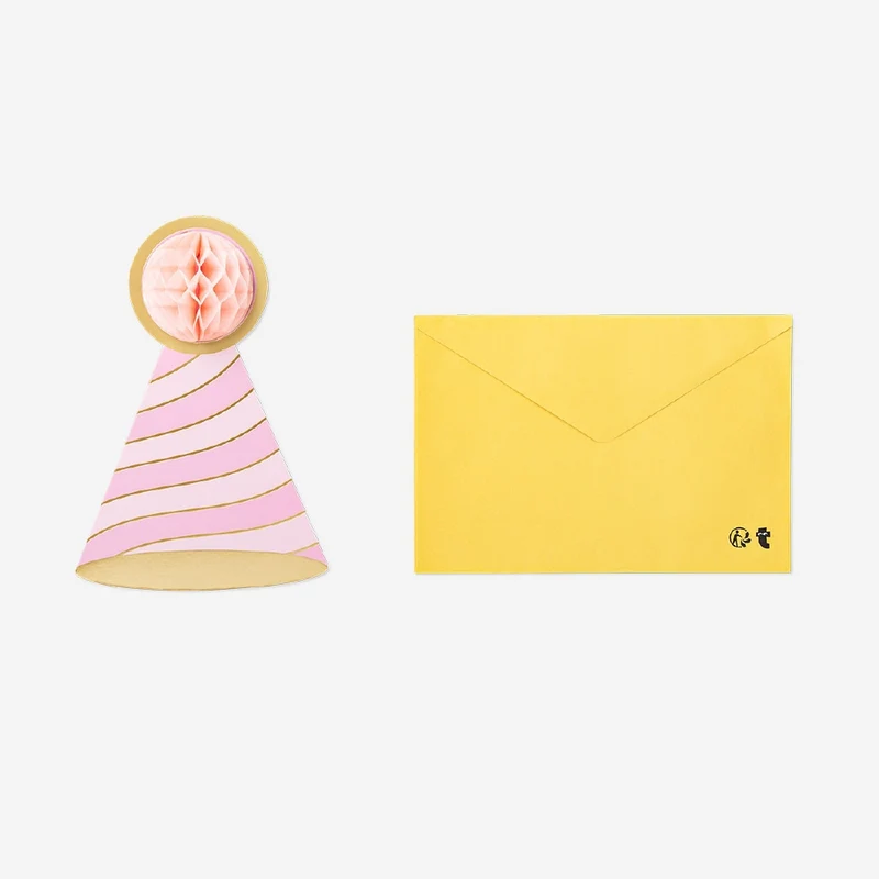 Greetings card - Honeycomb festive hat