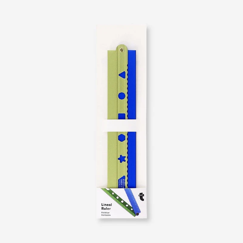 Foldable metal ruler with stencils