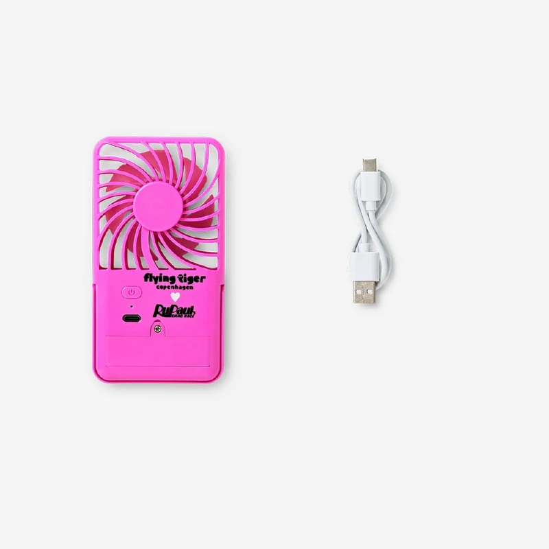RuPaul's Drag Race x Flying Tiger Copenhagen - Pink electronic fan with mirror