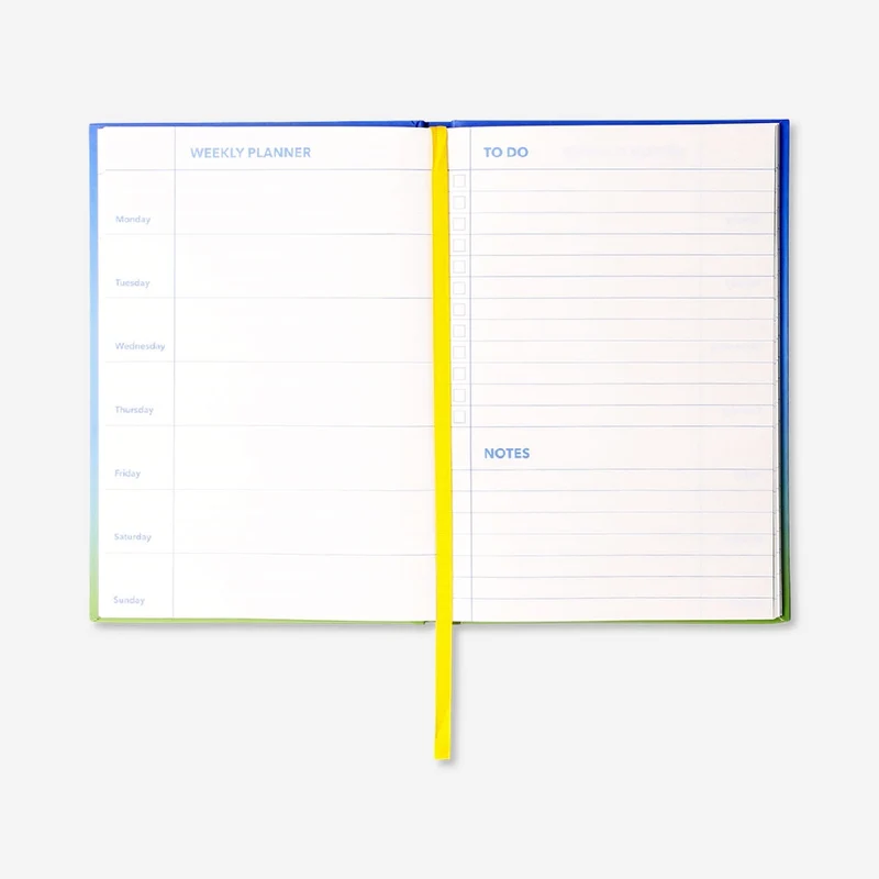 A5 blue weekly planner
