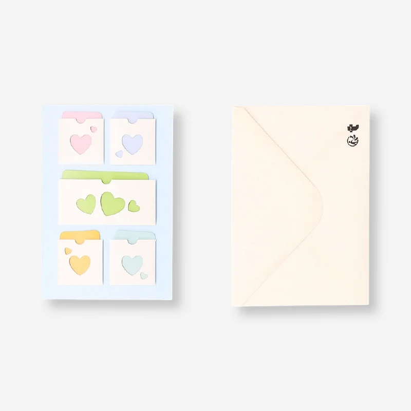 Greetings card - Small envelopes with hearts