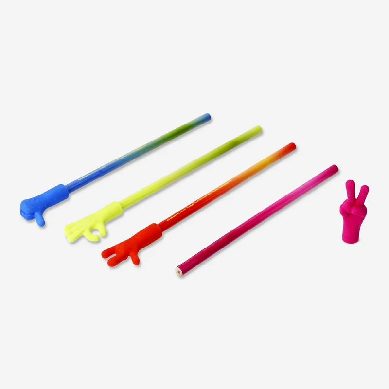 Pencils with hand sign erasers – 4 pcs