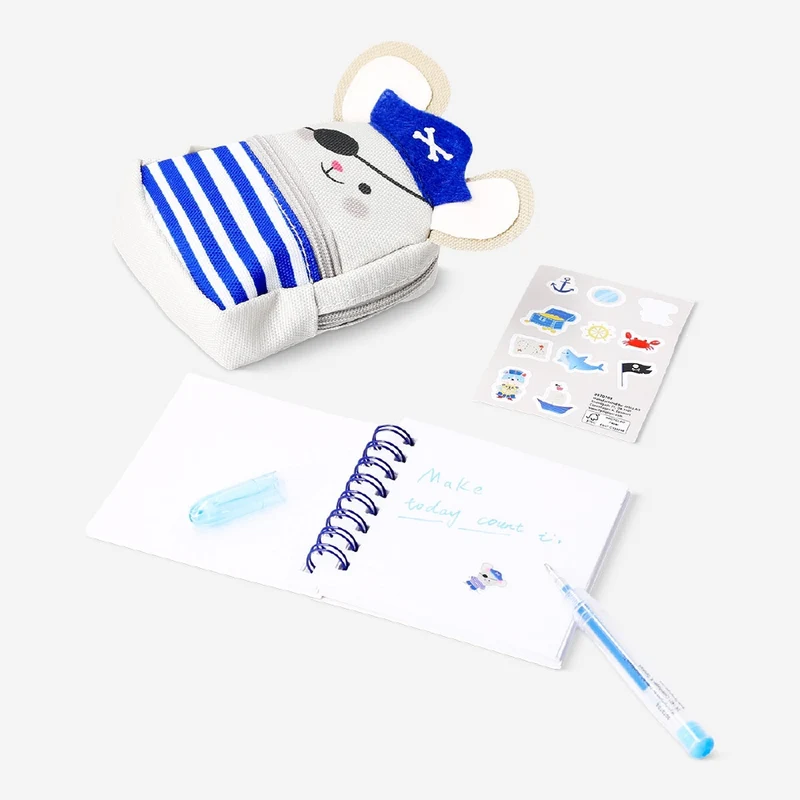 Stationery kit in mouse backpack