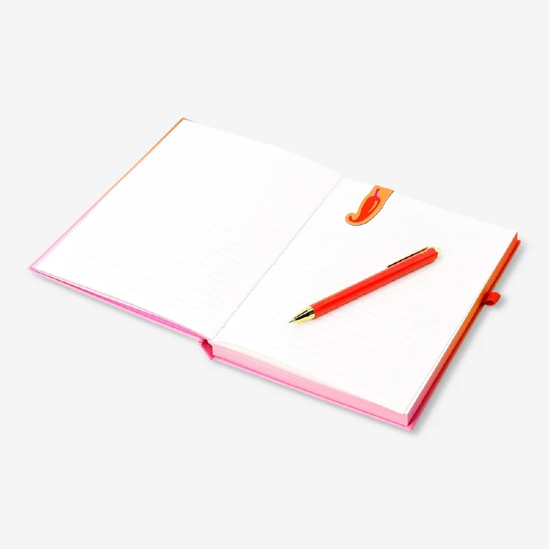 Gradient notebook with magnetic bookmark and pen