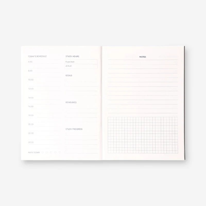 Gradient weekly study planner