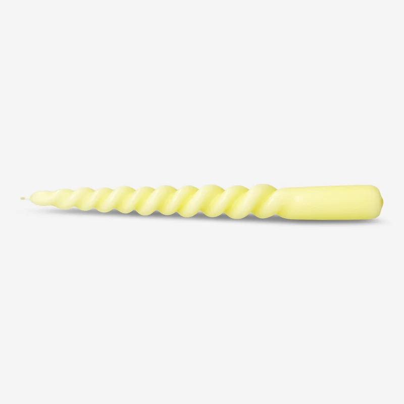 Twisted yellow candle - 21 cm
