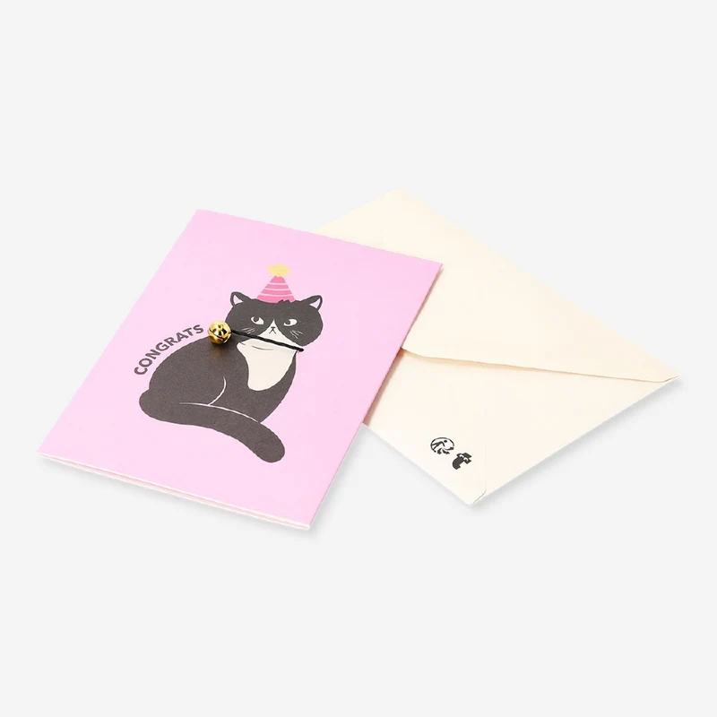 Greetings card - Congrats with festive cat