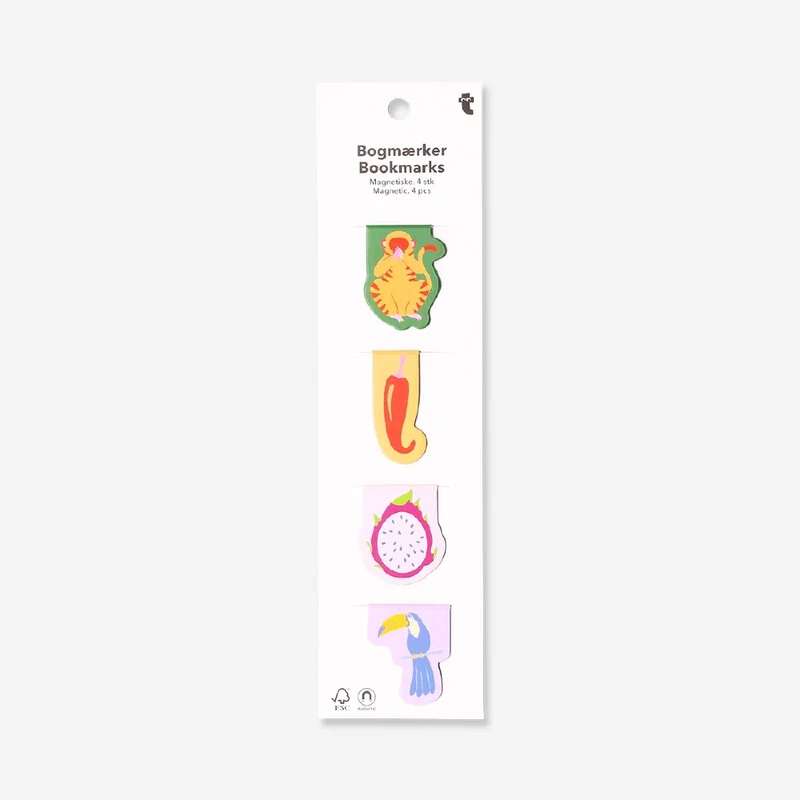Magnetic bookmarks with jungle theme - 4 pcs