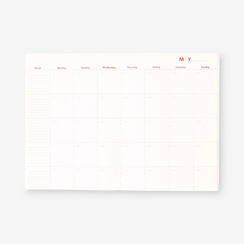 Monthly planner notebook