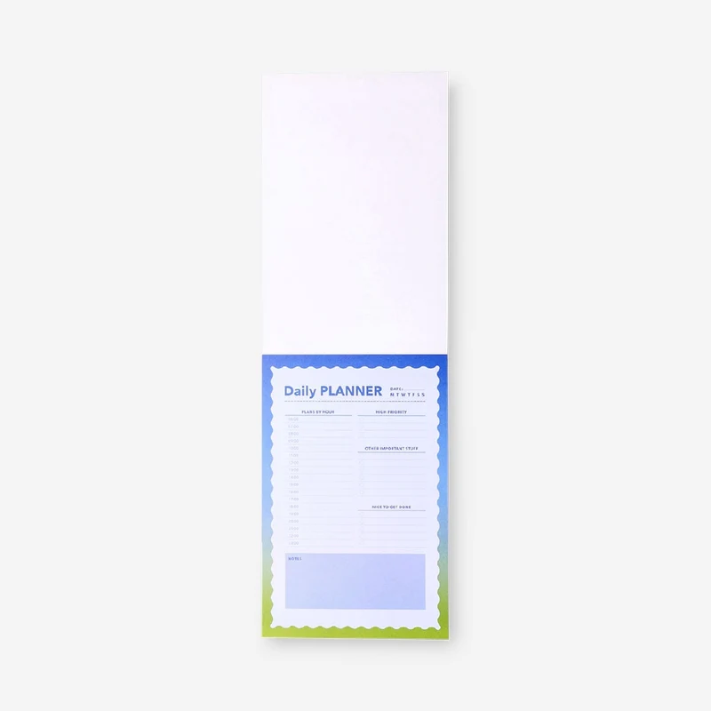 Blue daily planner notepad
