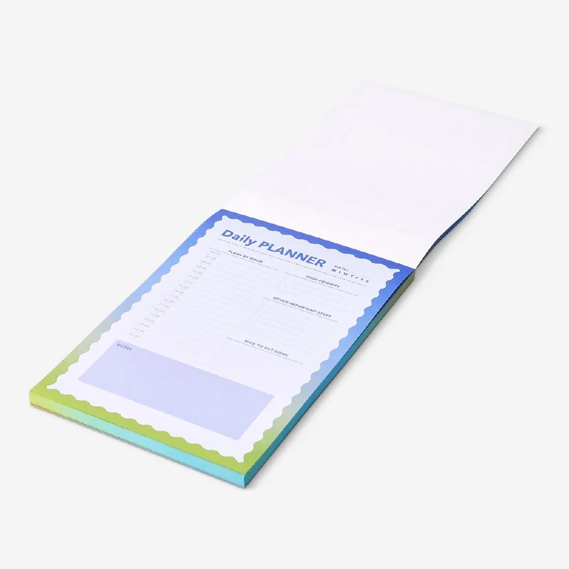 Blue daily planner notepad