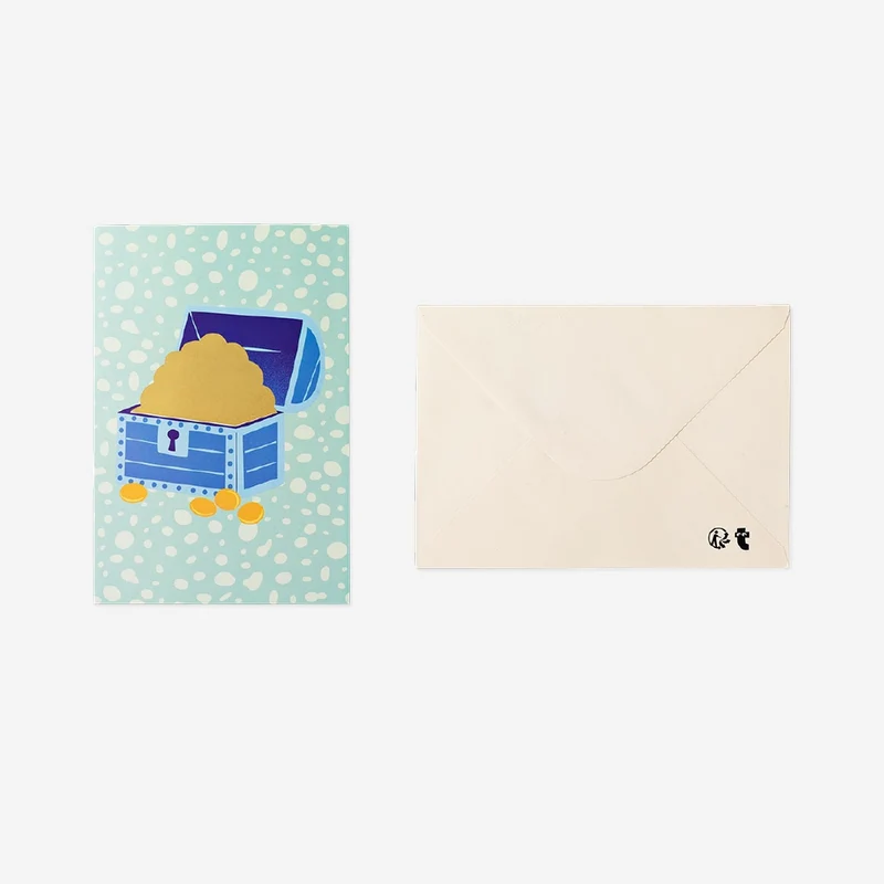 Greetings card - Treasure chest with scratch feature