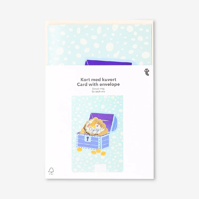 Greetings card - Treasure chest with scratch feature