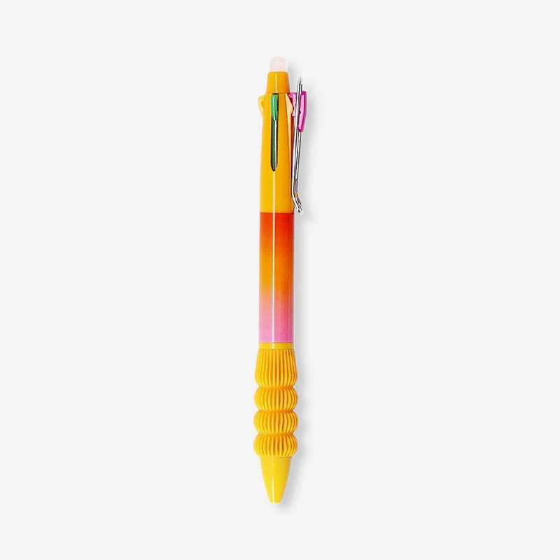 Orange multi coloured erasable gel pen