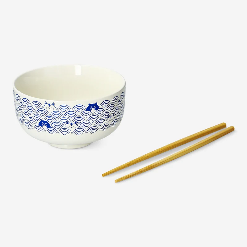 Ramen bowl set with chopsticks