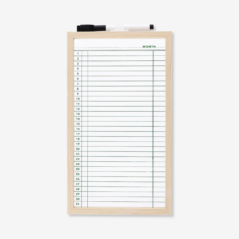 Glass planner board with marker