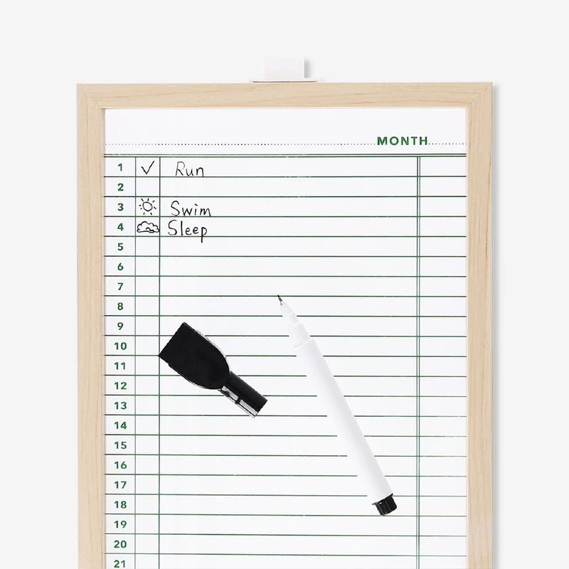 Glass planner board with marker