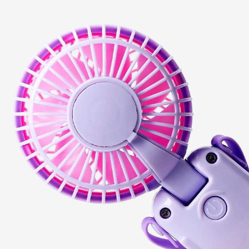 Handheld fan with strap - Purple and pink
