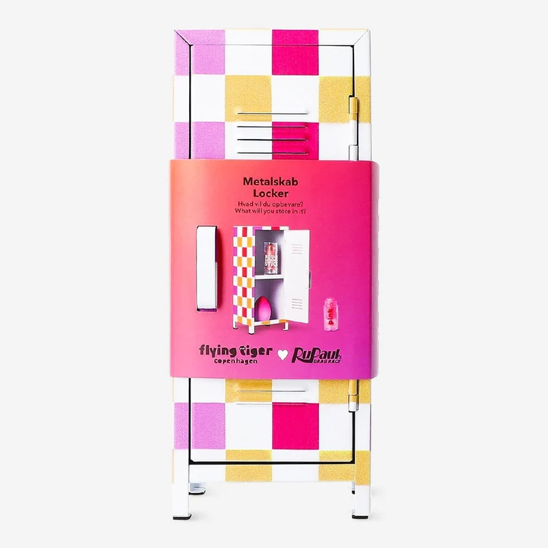 RuPaul's Drag Race x Flying Tiger Copenhagen - Checkered mini locker - 26 cm