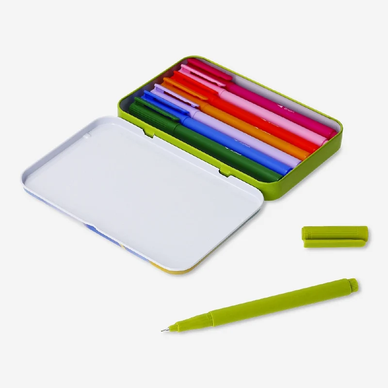 Set of drawing pens in tin box - 8 pcs