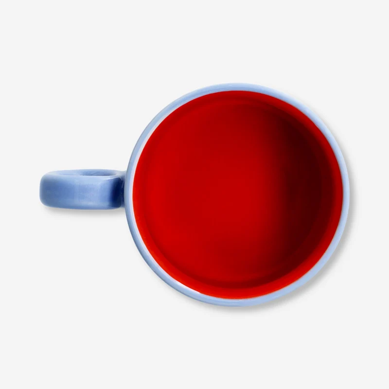 Designer Collection - Blue mug with oval handle - 313 ml