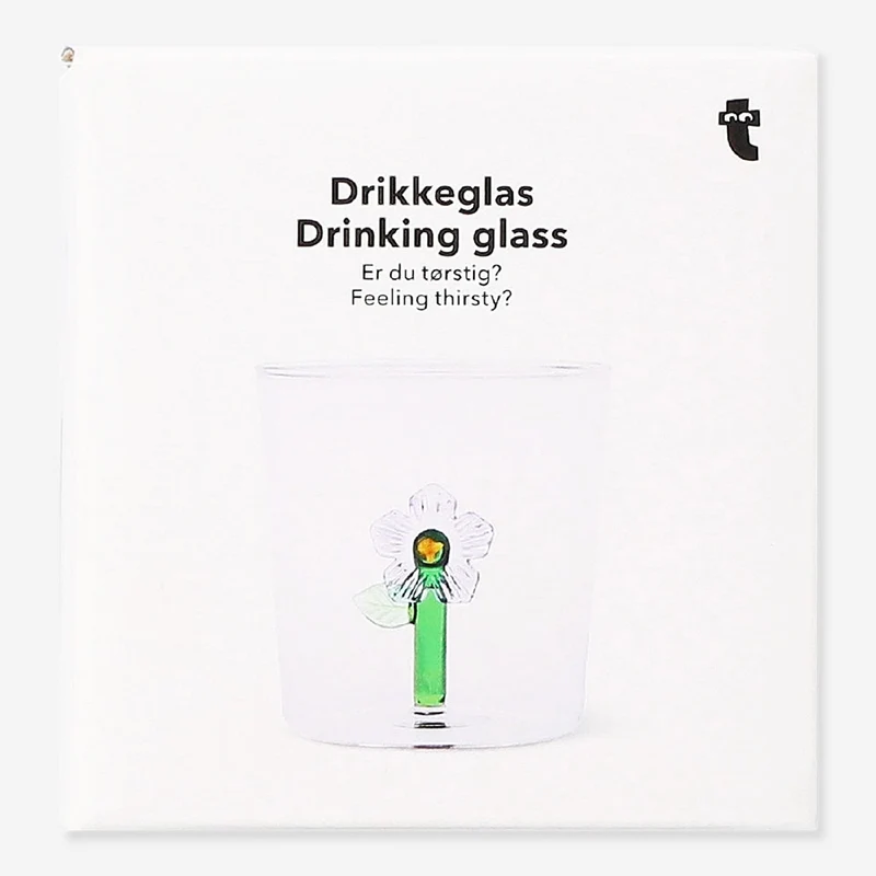 Drinking glasss with flower inside - 350 ml