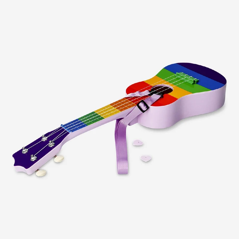 Rainbow ukulele with strap