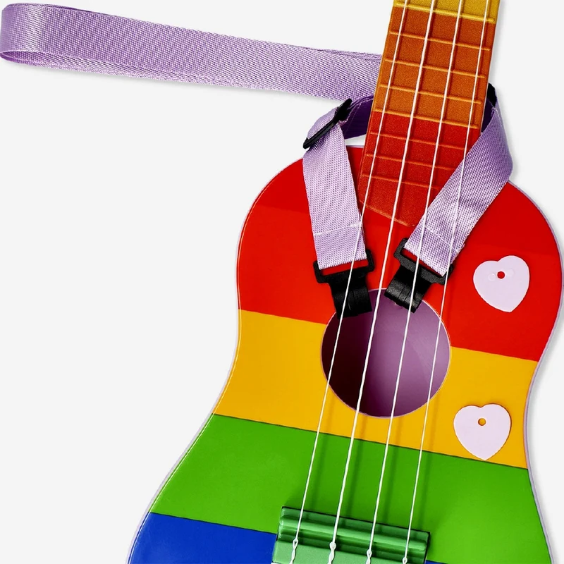 Rainbow ukulele with strap