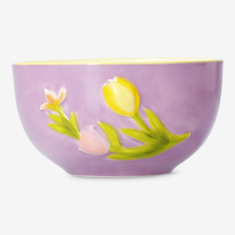 Bowl with embossed flowers and bee - 10 cm