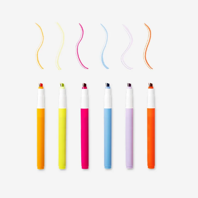 Dual-tip highlighters - 6 pcs