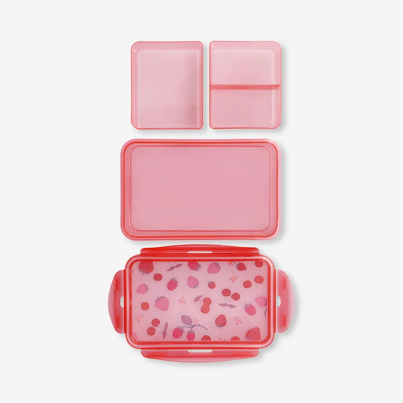 Red lunchbox with berry print