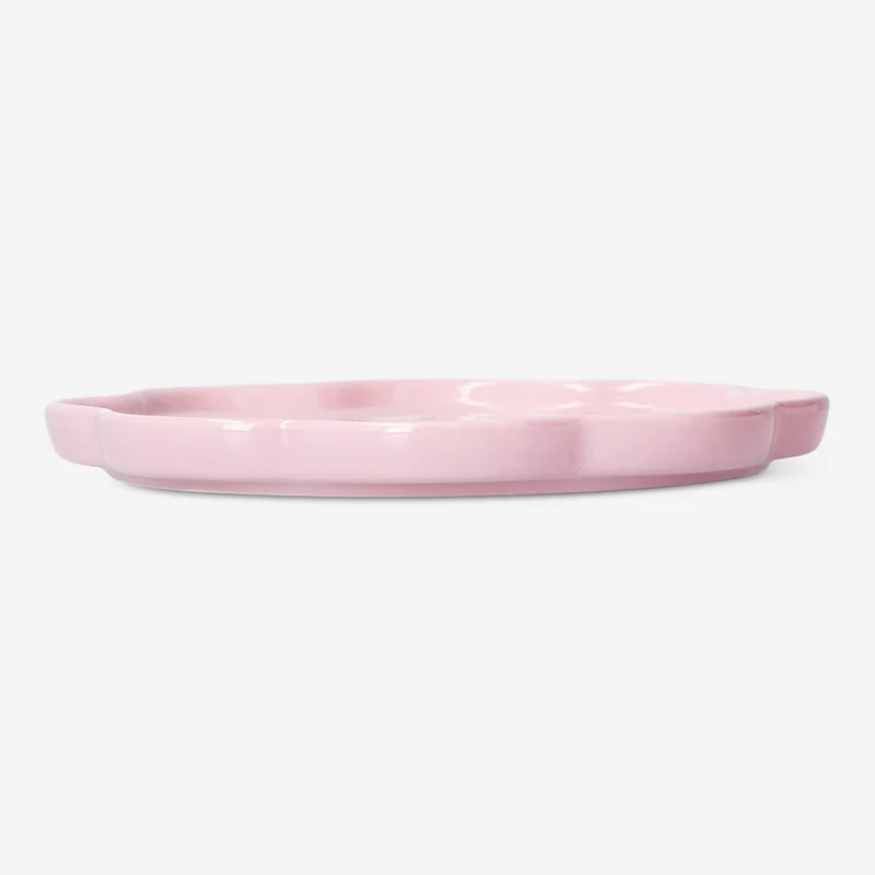 Pink floral plate with butterfly - 18 cm