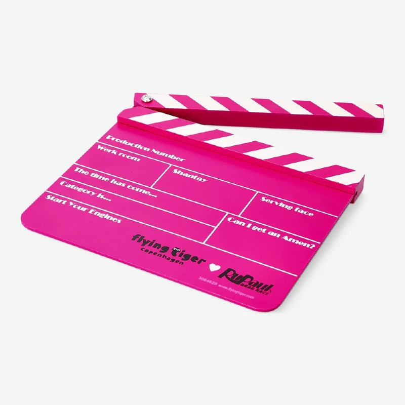 RuPaul's Drag Race x Flying Tiger Copenhagen - Pink clapperboard with chalk