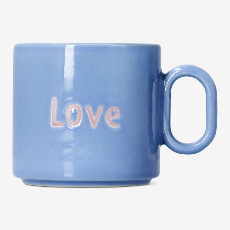 Designer Collection - Blue mug with text - 313 ml