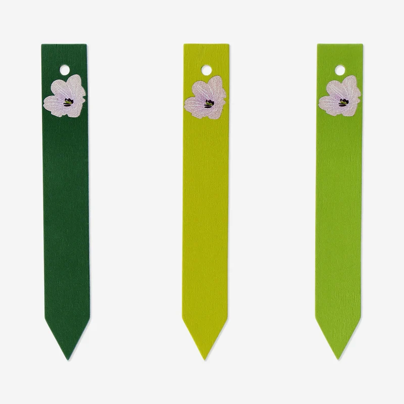 Wooden plant labels with flowers - 15 pcs